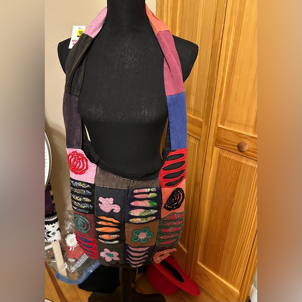 Colorful Patchwork Crossbody Shoulder Bag - Multicolor - Picture 2 of 3